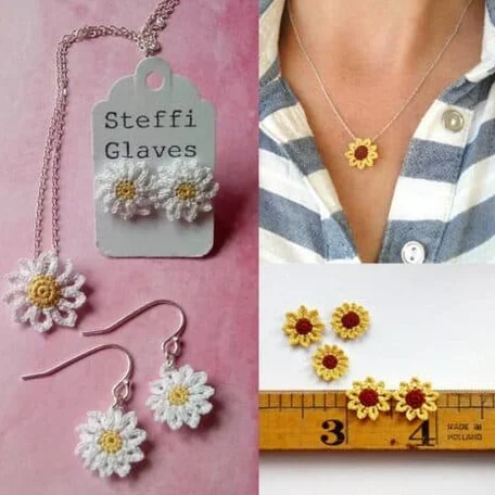 Image for Micro crochet daisy and sunflower pattern